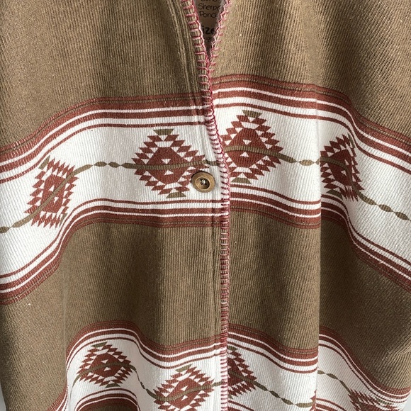 RVCA Boho Western Cardigan Poncho - Sherpa lined - Size Medium - Picture 5 of 7